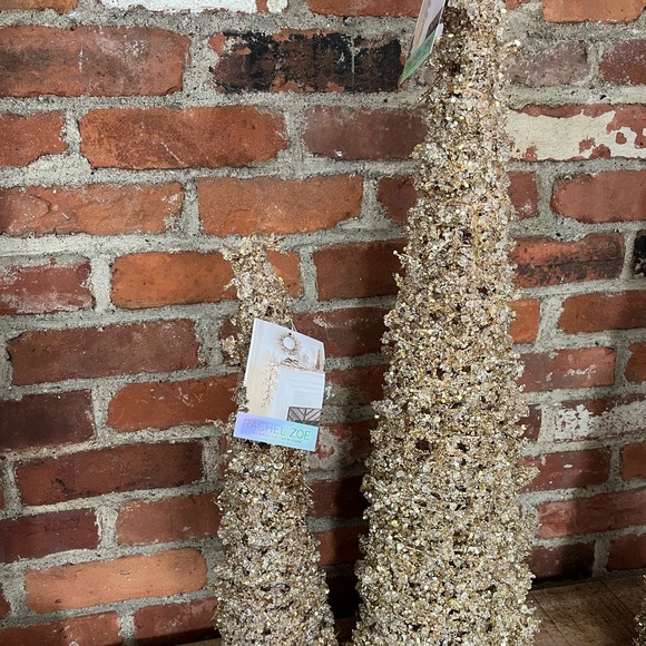 Rachel Zoe gold sparkly Christmas trees. One is 30 inches. The smaller one is 18 - Picture 6 of 16